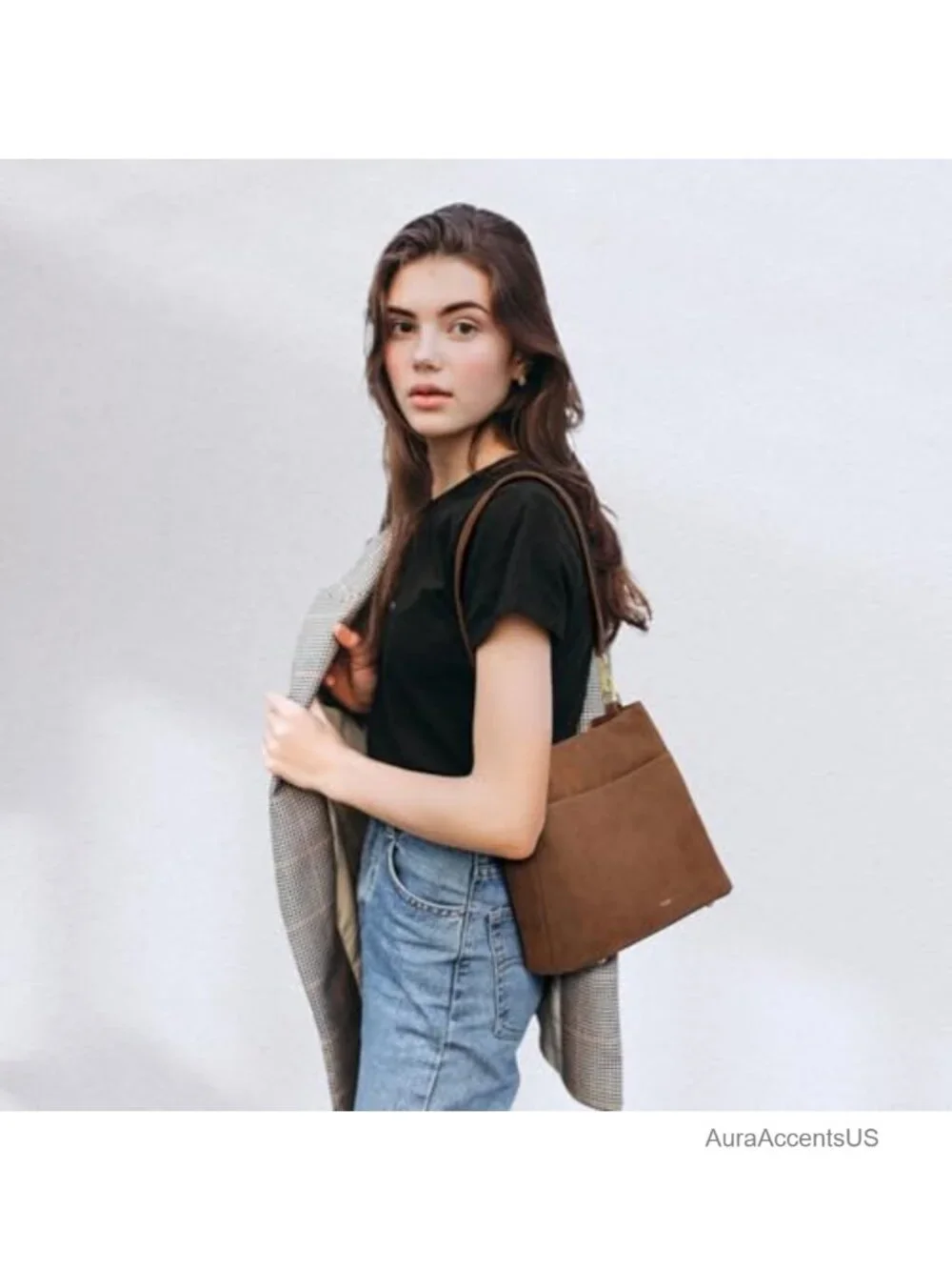 Genuine Leather Tote & Crossbody Bag - Top Grain Pebbled Cowhide with Magnetic